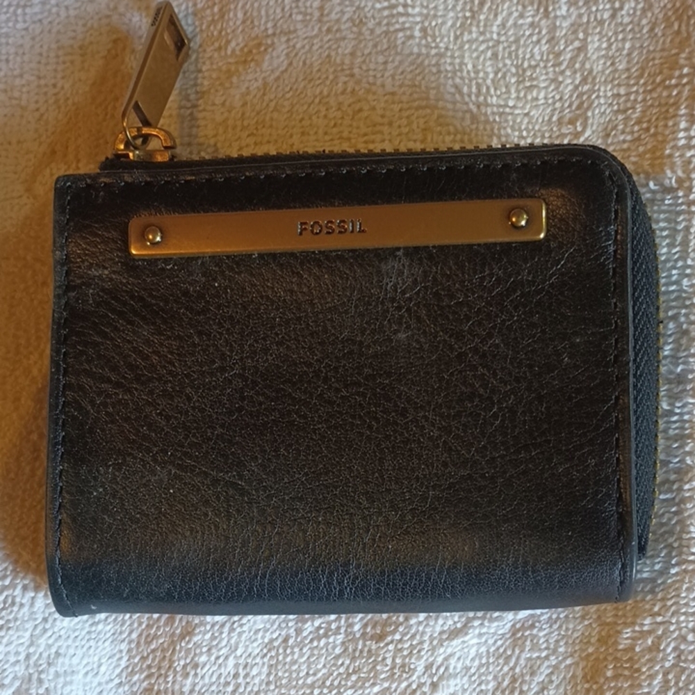 Fossil Black Leather Card Holder
